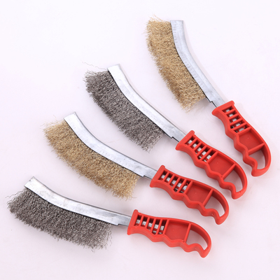 九龍塑料柄刀刷鍍銅黃鋼絲刷 除銹清潔手工刀型刷子不銹鋼絲刀刷