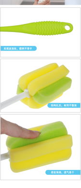 長柄海綿杯刷水杯茶清潔刷 洗杯刷瓶刷廚房洗杯子刷子